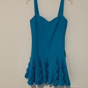 Badgley Mischka Jewel  size 10 fit and flare mini Turquoise Dress NWT